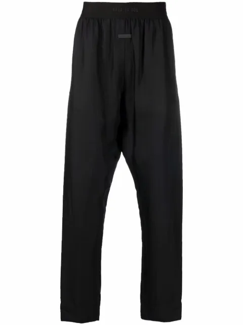 Fear Of God logo-waist drop-crotch trousers Black FG40LW001VIS