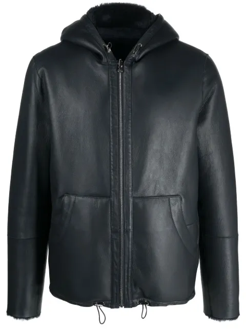 Liska leather reversible bomber jacket Blue LSK8090