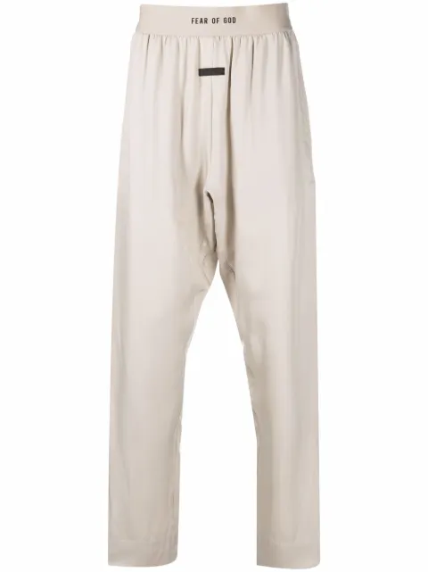 Fear Of God logo-waist slip-on dropped-crotch trousers Neutrals FG40LW001VIS