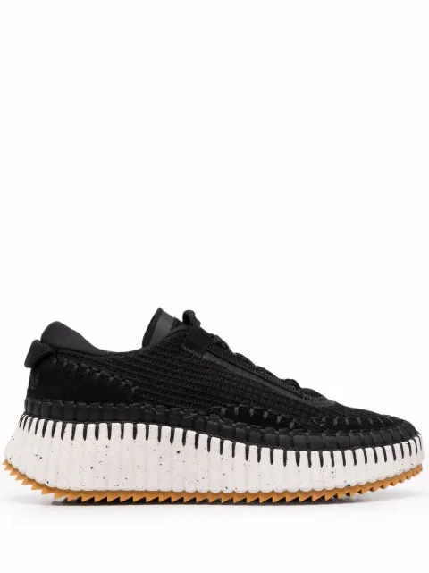 Chloé Nama lace-up round-toe sneakers Black CHC22S579Y0