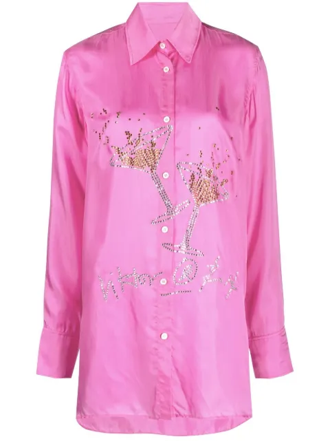 Viktor & Rolf Business Affairs crystal- embellished shirt Pink TS021