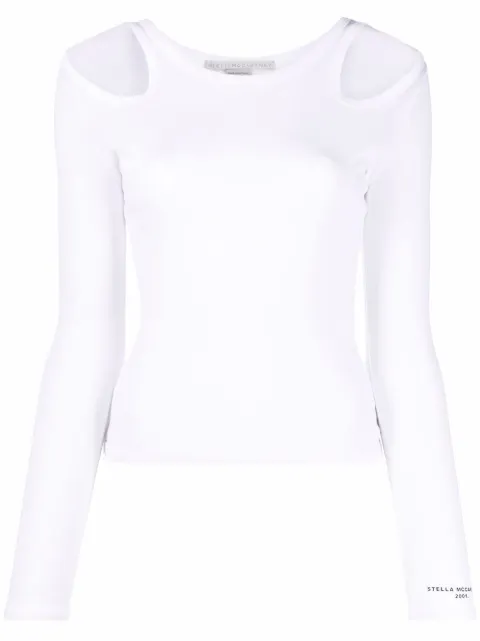 Stella McCartney cut-out long-sleeve top White 604197SPW33
