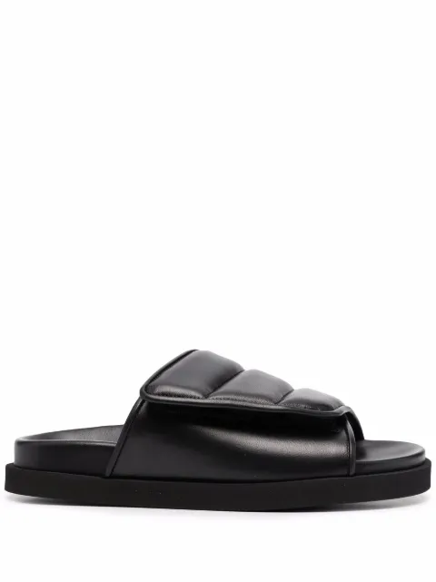 GIABORGHINI padded-strap open-toe slides Black GIA3A101BLACK