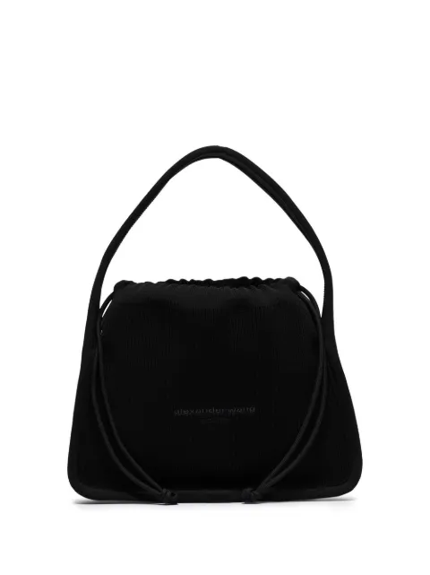 Alexander Wang small Ryan ribbed tote bag Black 20222K20T