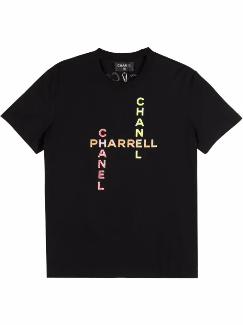 CHANEL Pre-Owned x Pharell 2019 logo-print T-shirt Black FCD2C2021120730