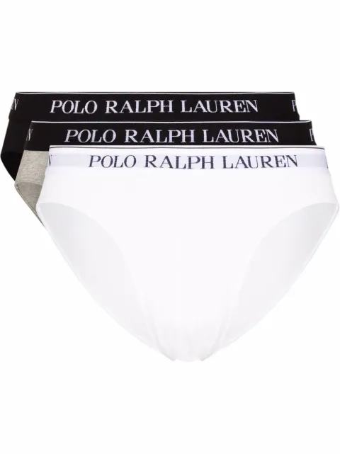 Polo Ralph Lauren elastic logo-detail briefs (set of three) Black 714835884003