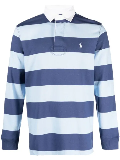 Polo Ralph Lauren embroidered-logo striped polo shirt Blue 710717116032