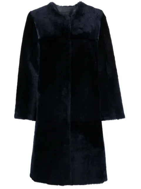 Liska reversible leather shearling coat Blue ADETA