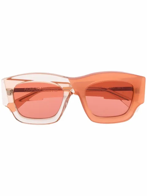 Kuboraum C8 two-tone square-frame sunglasses Orange C8