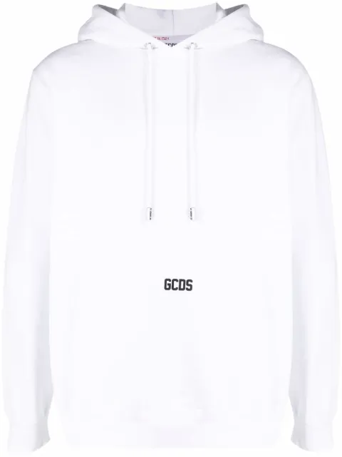 GCDS logo-print cotton hoodie White CC94M100105