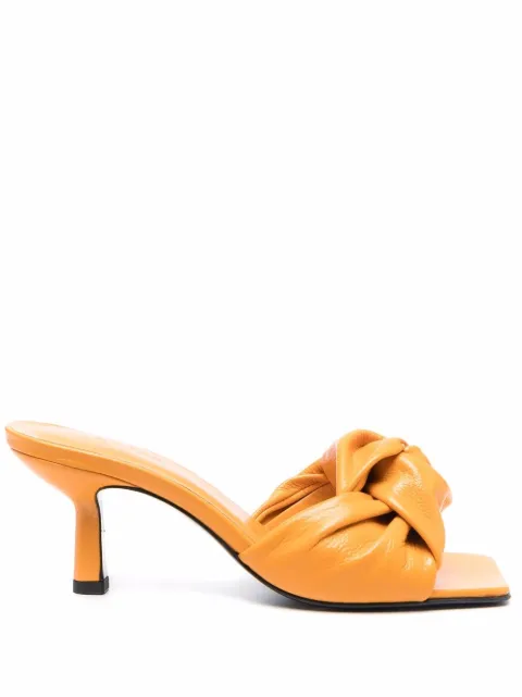 BY FAR knot-detail sandals Orange 22CRLASNFGG370