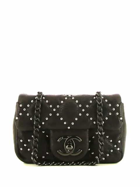 CHANEL Pre-Owned 2014 mini Timeless studded shoulder bag Black 384257
