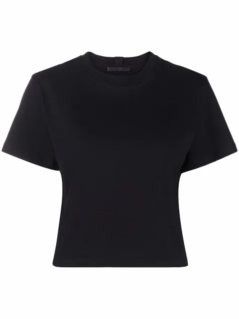 Helmut Lang Core logo-print cropped T-shirt Black L10HW5080