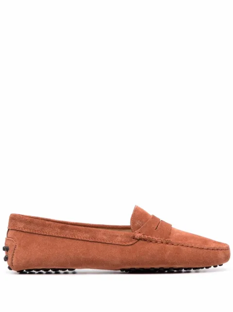 Tod's almond toe suede loafers Orange XXW00G00010RE0