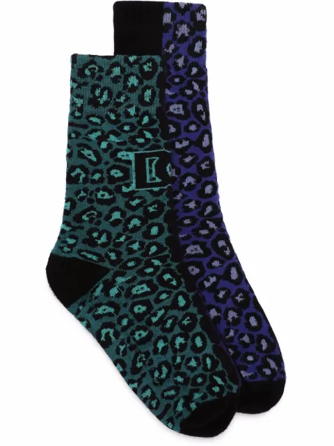 Dolce & Gabbana leopard-print sock set Green IB67KMJACO1