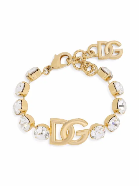 Dolce & Gabbana DG logo crystal rhinestones-embellished bracelet Gold WBO4S4W1111