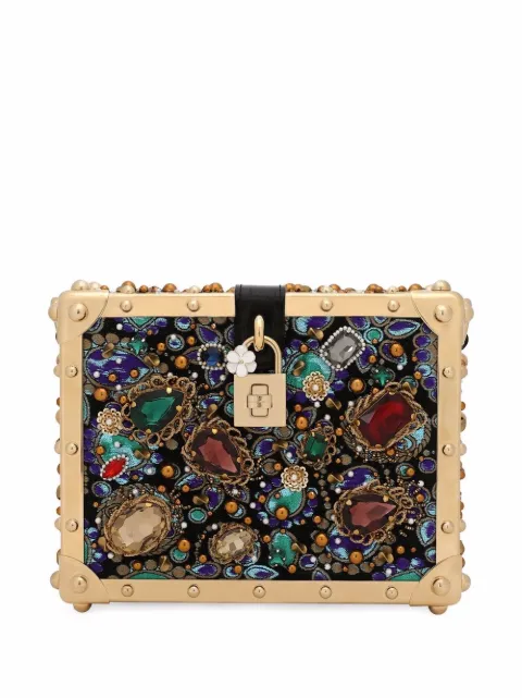 Dolce & Gabbana Jacquard Dolce Box top-handle bag Black BB7165AY583