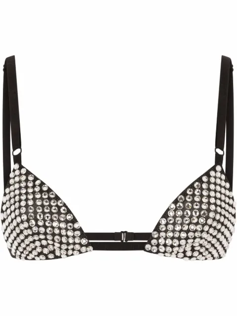 Dolce & Gabbana rhinestone-embellished bralette top Black O1C97THLMVY