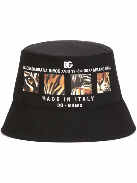Dolce & Gabbana logo-print bucket hat Black IH094MGEZN3