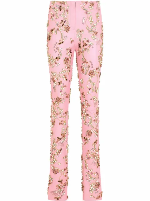Dolce & Gabbana embellished leather trousers Pink FTCIBZHULO5
