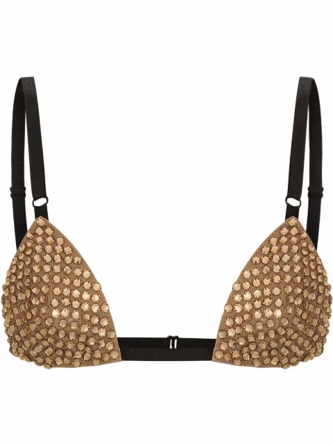 Dolce & Gabbana rhinestone-embellished bralette top Neutrals O1C97THLMVY