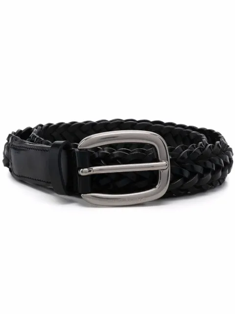 Golden Goose interwoven leather buckle belt Black GWA00129A000130