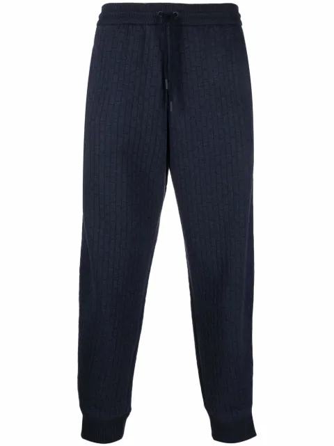 Giorgio Armani ribbed side-stripe trousers Blue 3LSP53SJBAZ