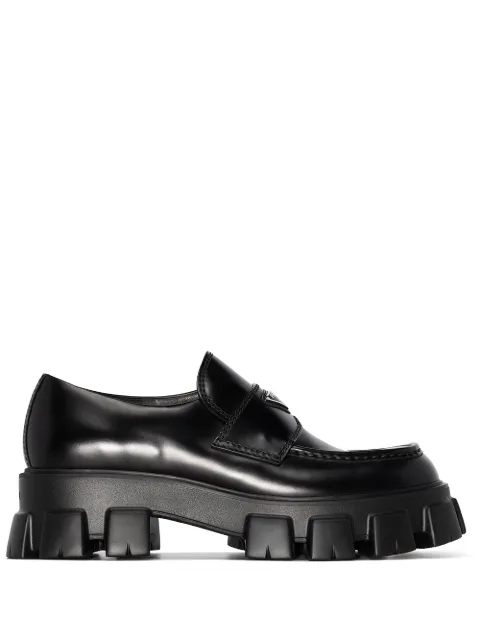Prada Monolith brushed leather loafers Black 2DE129FG000B4L