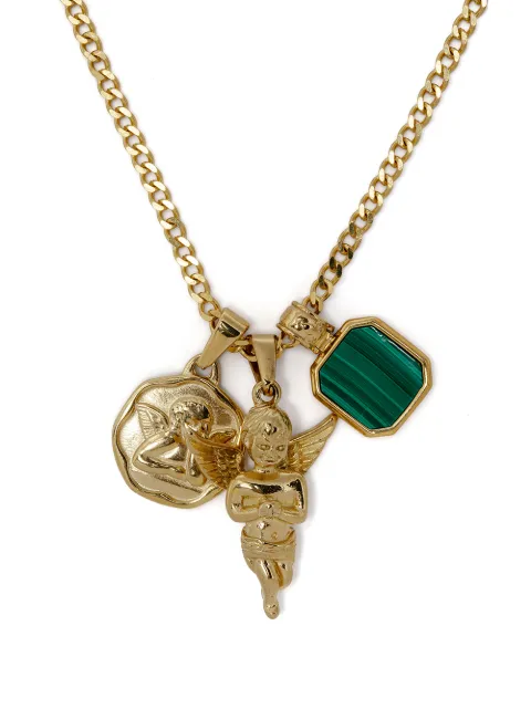 Nialaya Jewelry gold-plated Trio charm necklace Gold MNEC168