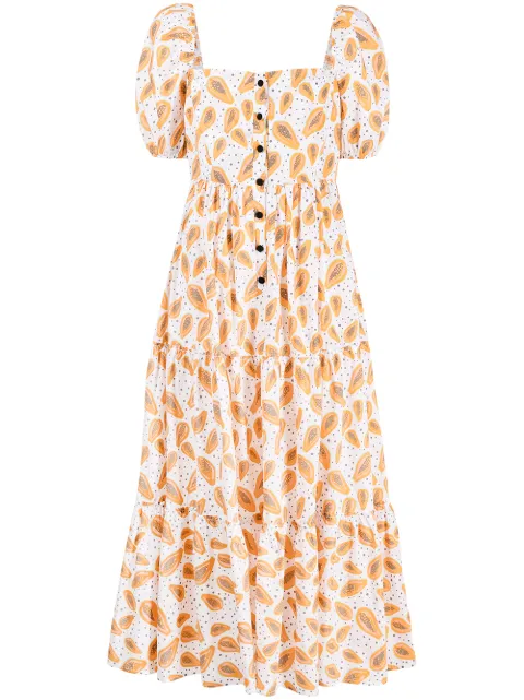 Pitusa Play Praire papaya-print dress Orange RE22PPPD