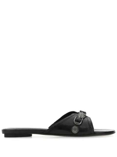 Balenciaga Cagole flat sandals Black 694342WAD4E