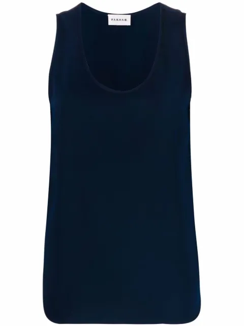 P.A.R.O.S.H. scoop-neck sleeveless blouse Blue PANTYD310270X