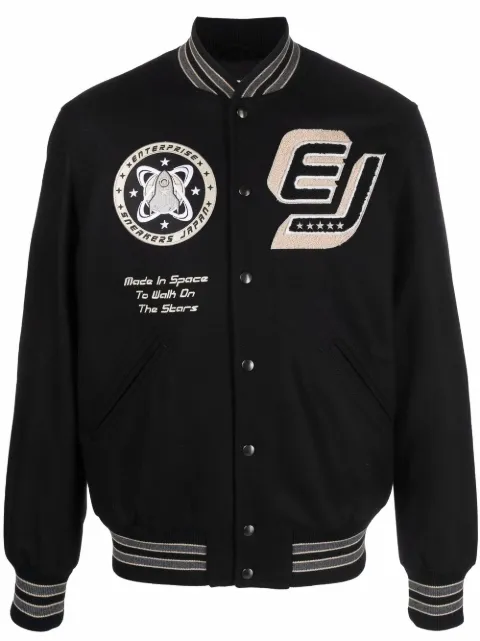 Enterprise Japan Varsity patch-detail bomber jacket Black BB1353TX0202