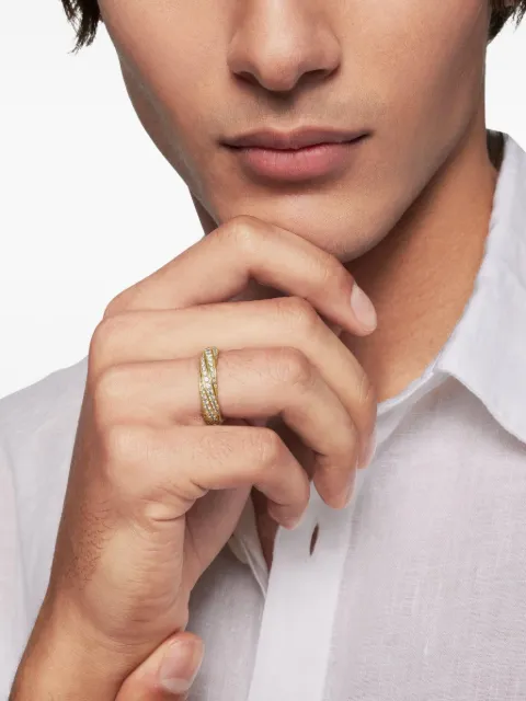 David Yurman 18kt recycled gold Cable Edge diamond band ring (6mm) Gold R25779M8YADI