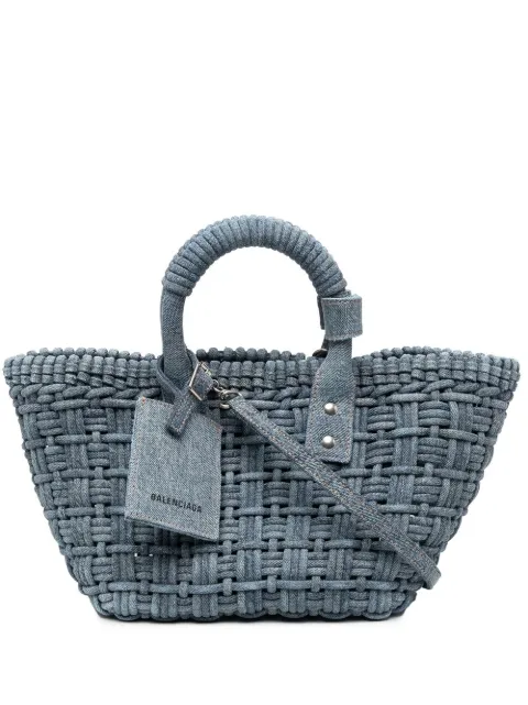 Balenciaga Bistro denim bascket bag Blue 6713422109H