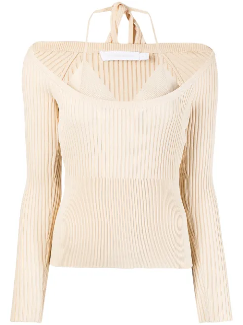 SIMKHAI jayline compact scoop-neck jumper Neutrals 1222016K