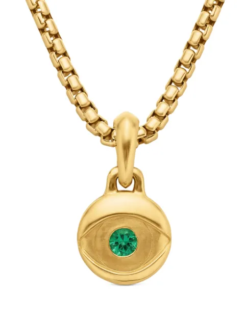 David Yurman 18kt yellow gold Evil Eye emerald amulet (14.5mm) Gold D25231M88AEM