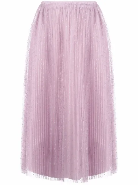 RED Valentino point d'esprit pleated tulle skirt Pink RRAC21428