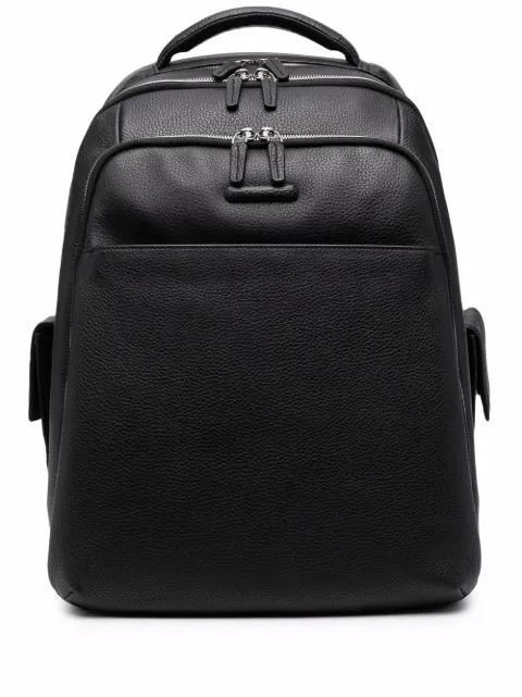 PIQUADRO leather zipped backpack Black CA3444MO