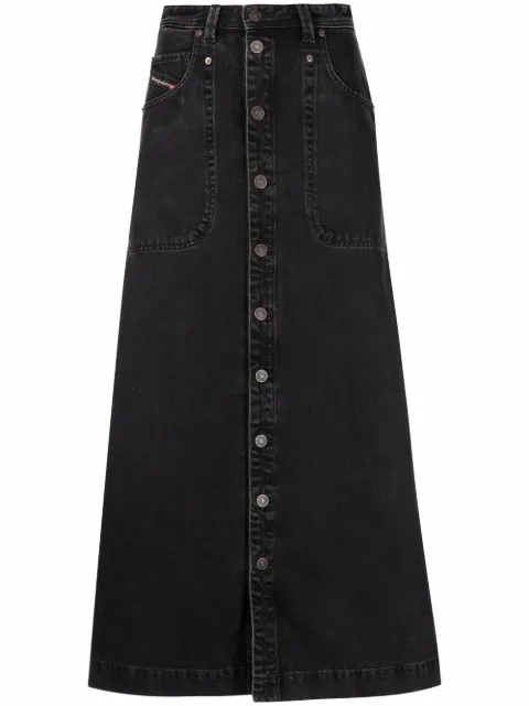 Diesel De-Albus-L A-line denim skirt Black A0492309B88