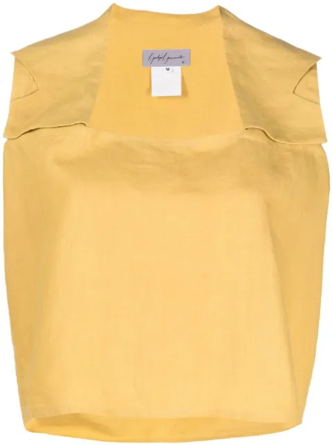 Yohji Yamamoto Pre-Owned 1990s draped-panel linen top Yellow YOYA480