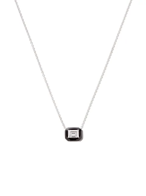 Nikos Koulis 18kt white gold diamond and enamel necklace Silver NP4