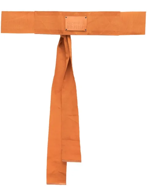 Gianfranco Ferré Pre-Owned 1990s tie-detail logo belt Orange GFFE120AO