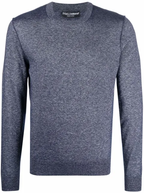 Dolce & Gabbana silk-cashmere blend knitted jumper Blue GXH91TJCMT3