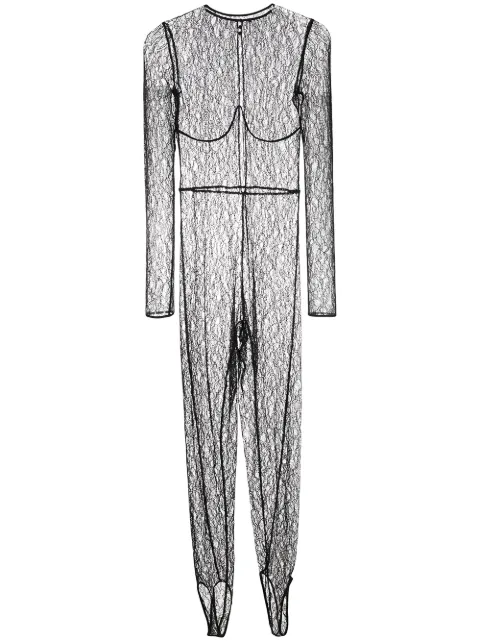 Kiki de Montparnasse Enchante lace catsuit Black H216CS004