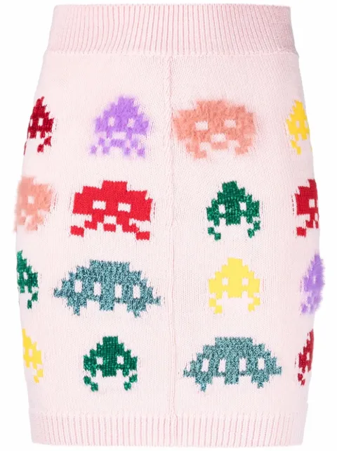 Stella McCartney alien intarsia-knit mini skirt Pink 6042883S2328
