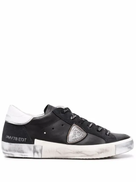 Philippe Model Paris triangle patch lace-up sneakers Black PRLDMA01