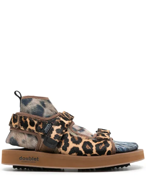 Doublet animal-foot layered sandals Brown 22SS62FT49LEOPARD