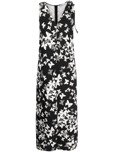 RED Valentino butterfly-print jumpsuit White RVEB5569W