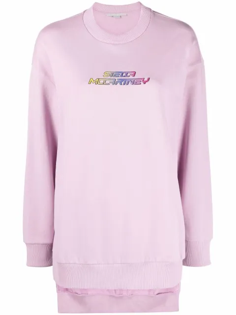 Stella McCartney logo-print side slit sweatshirt Pink 600420SPW36